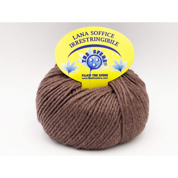 Gomitolo lana soffice tre sfere 50% lana 50% acrilico +- 115 mt. ferri o uncinetto 4/5