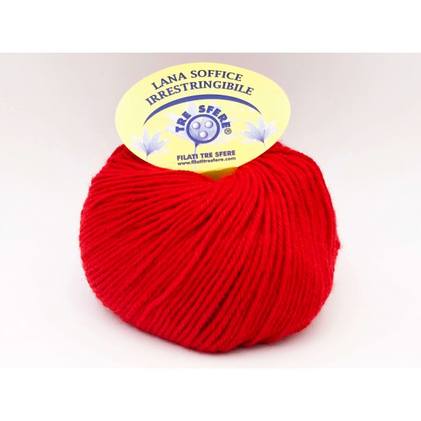 Gomitolo lana soffice tre sfere 50% lana 50% acrilico +- 115 mt. ferri o uncinetto 4/5