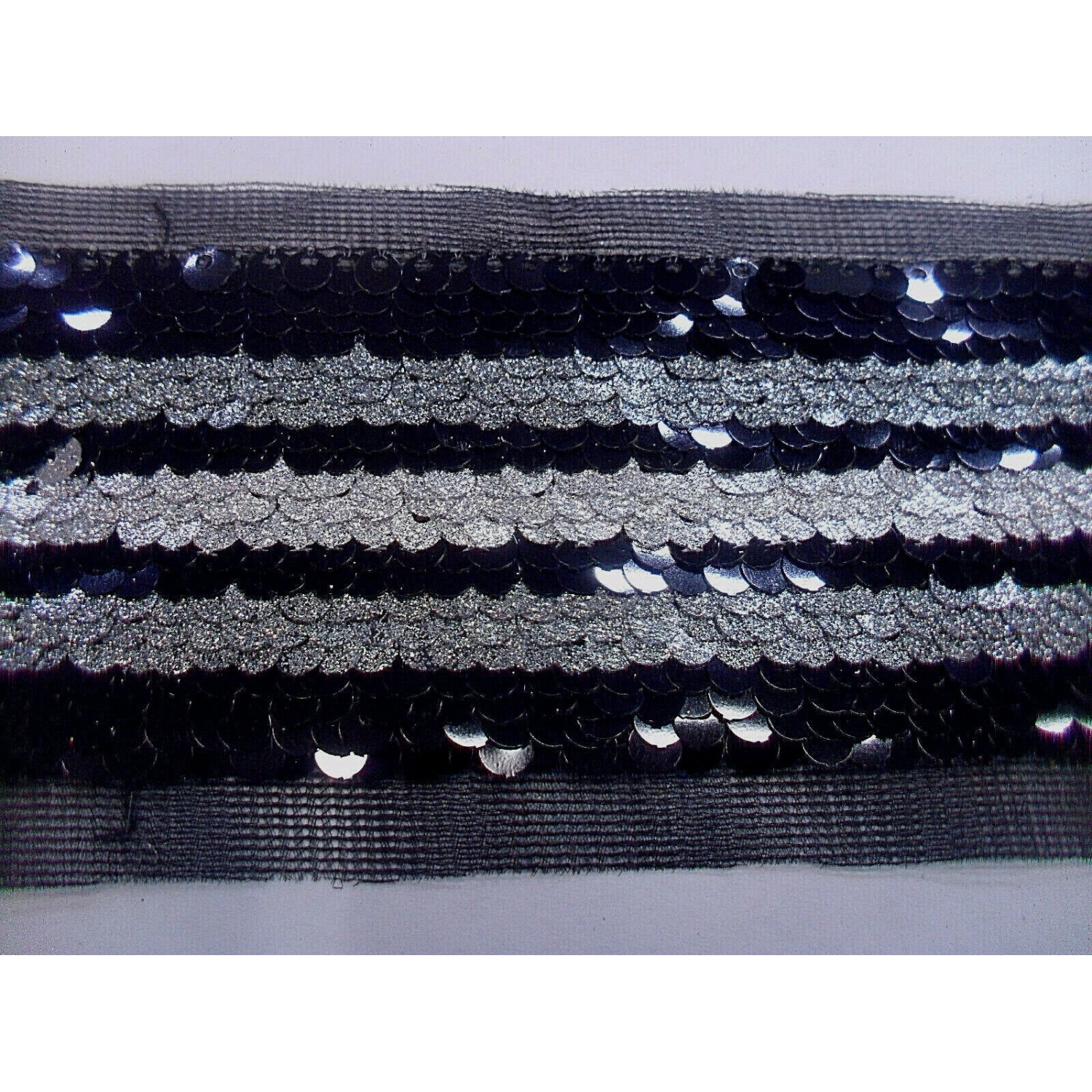 NOVITA' PASSAMANERIA ELEGANTE RICAMO RIGHE PAILLETTES H. 48/58 mm. 50 O 100 mm.