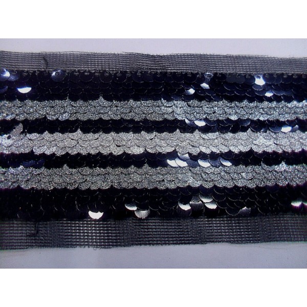 NOVITA' PASSAMANERIA ELEGANTE RICAMO RIGHE PAILLETTES H. 48/58 mm. 50 O 100 mm.
