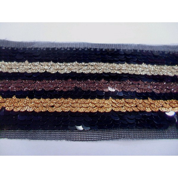 NOVITA' PASSAMANERIA ELEGANTE RICAMO RIGHE PAILLETTES H. 48/58 mm. 50 O 100 mm.