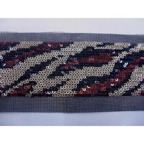 NOVITA' PASSAMANERIA ELEGANTE MACULATA MICROPAILLETTES H. 4/5,5 cm. 50 O 100 mm.