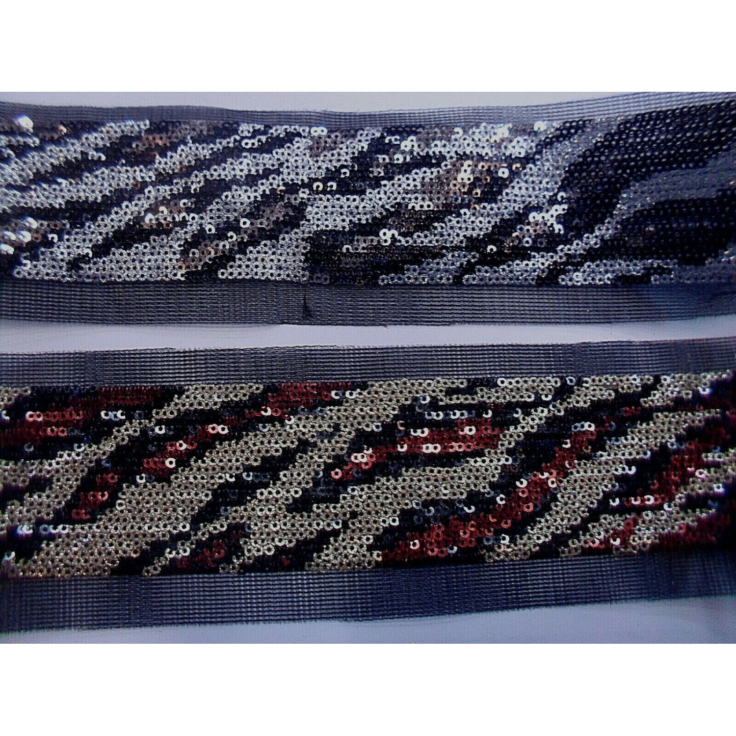 NOVITA' PASSAMANERIA ELEGANTE MACULATA MICROPAILLETTES H. 4/5,5 cm. 50 O 100 mm.