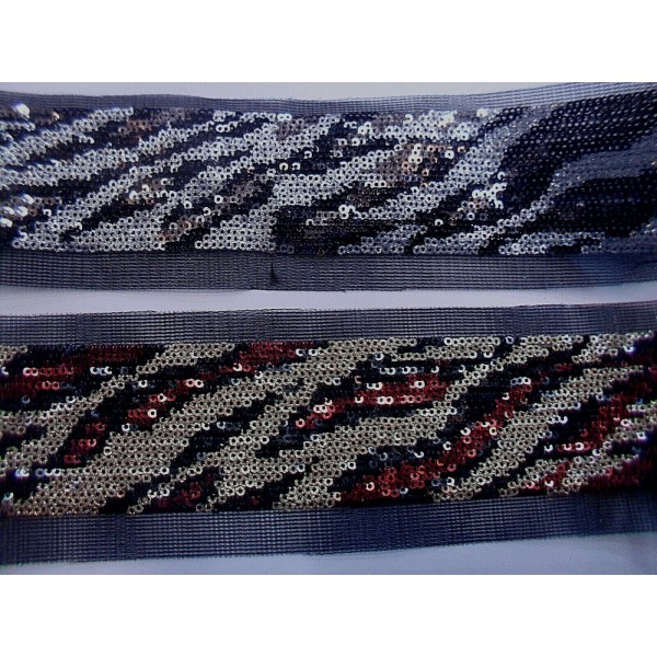 NOVITA' PASSAMANERIA ELEGANTE MACULATA MICROPAILLETTES H. 4/5,5 cm. 50 O 100 mm.
