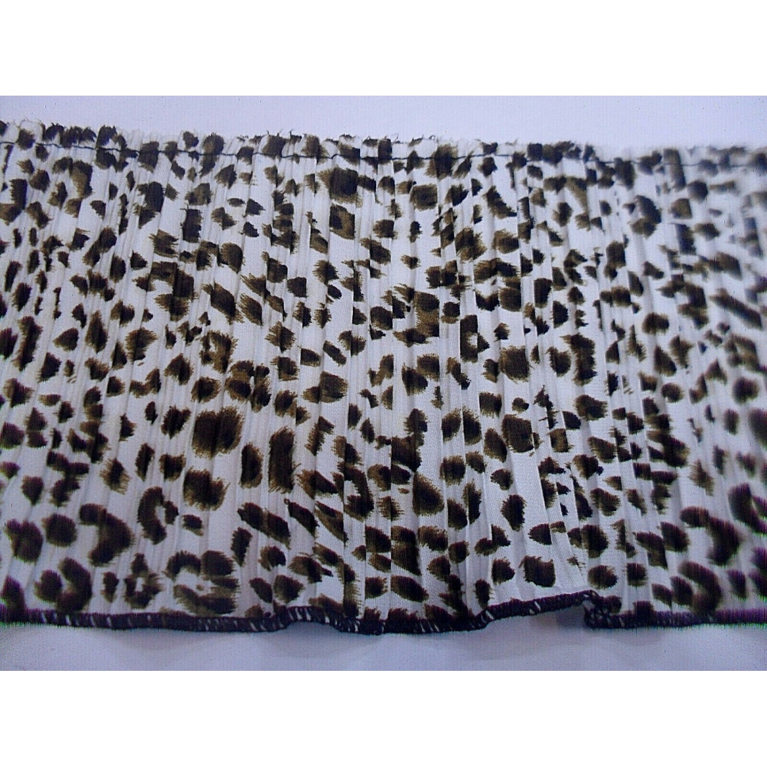 NOVITA' MODA 1 METRO BORDURA PLISSE' TESSUTO MACULATO PER  ABITI E VARIE H.12 cm