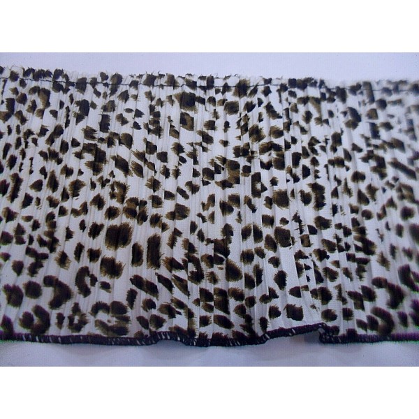 NOVITA' MODA 1 METRO BORDURA PLISSE' TESSUTO MACULATO PER  ABITI E VARIE H.12 cm