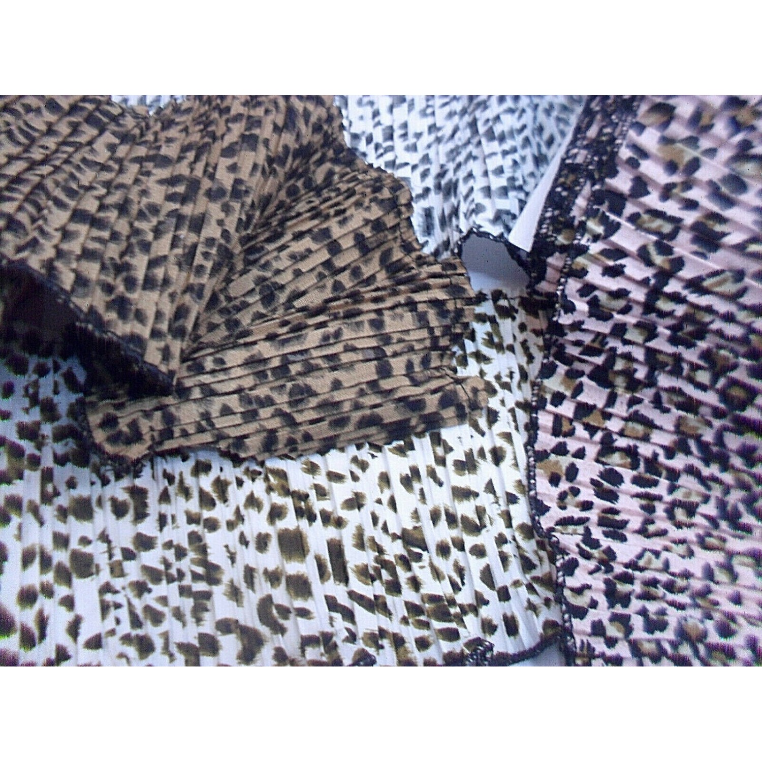 NOVITA' MODA 1 METRO BORDURA PLISSE' TESSUTO MACULATO PER  ABITI E VARIE H.12 cm