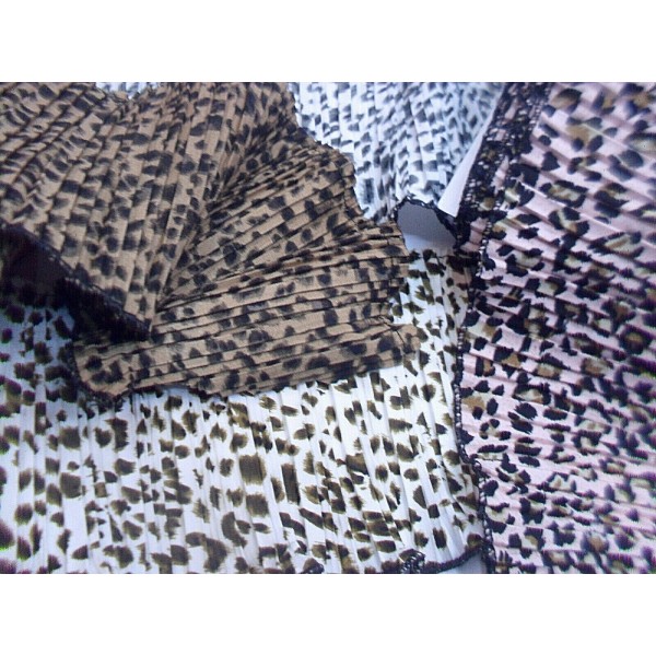 NOVITA' MODA 1 METRO BORDURA PLISSE' TESSUTO MACULATO PER  ABITI E VARIE H.12 cm