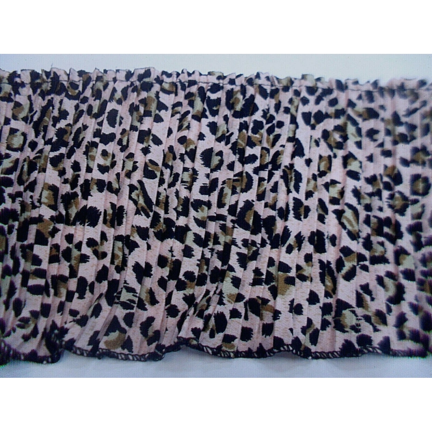 NOVITA' MODA 1 METRO BORDURA PLISSE' TESSUTO MACULATO PER  ABITI E VARIE H.12 cm