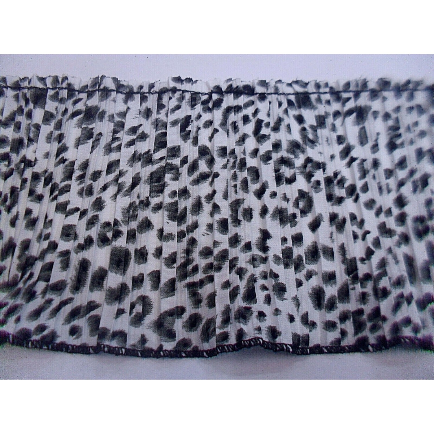 NOVITA' MODA 1 METRO BORDURA PLISSE' TESSUTO MACULATO PER  ABITI E VARIE H.12 cm