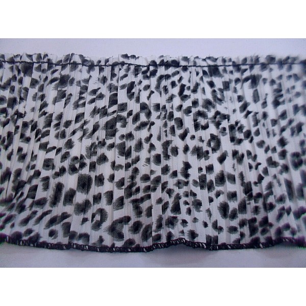 NOVITA' MODA 1 METRO BORDURA PLISSE' TESSUTO MACULATO PER  ABITI E VARIE H.12 cm