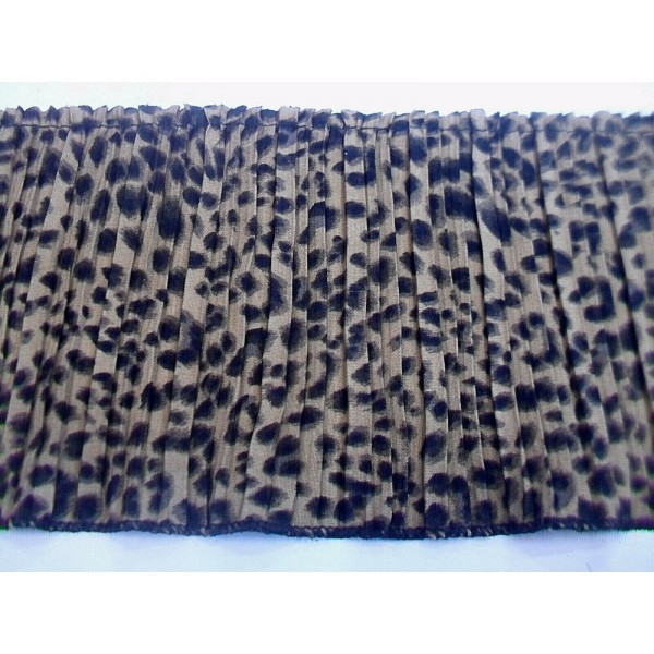 NOVITA' MODA 1 METRO BORDURA PLISSE' TESSUTO MACULATO PER  ABITI E VARIE H.12 cm