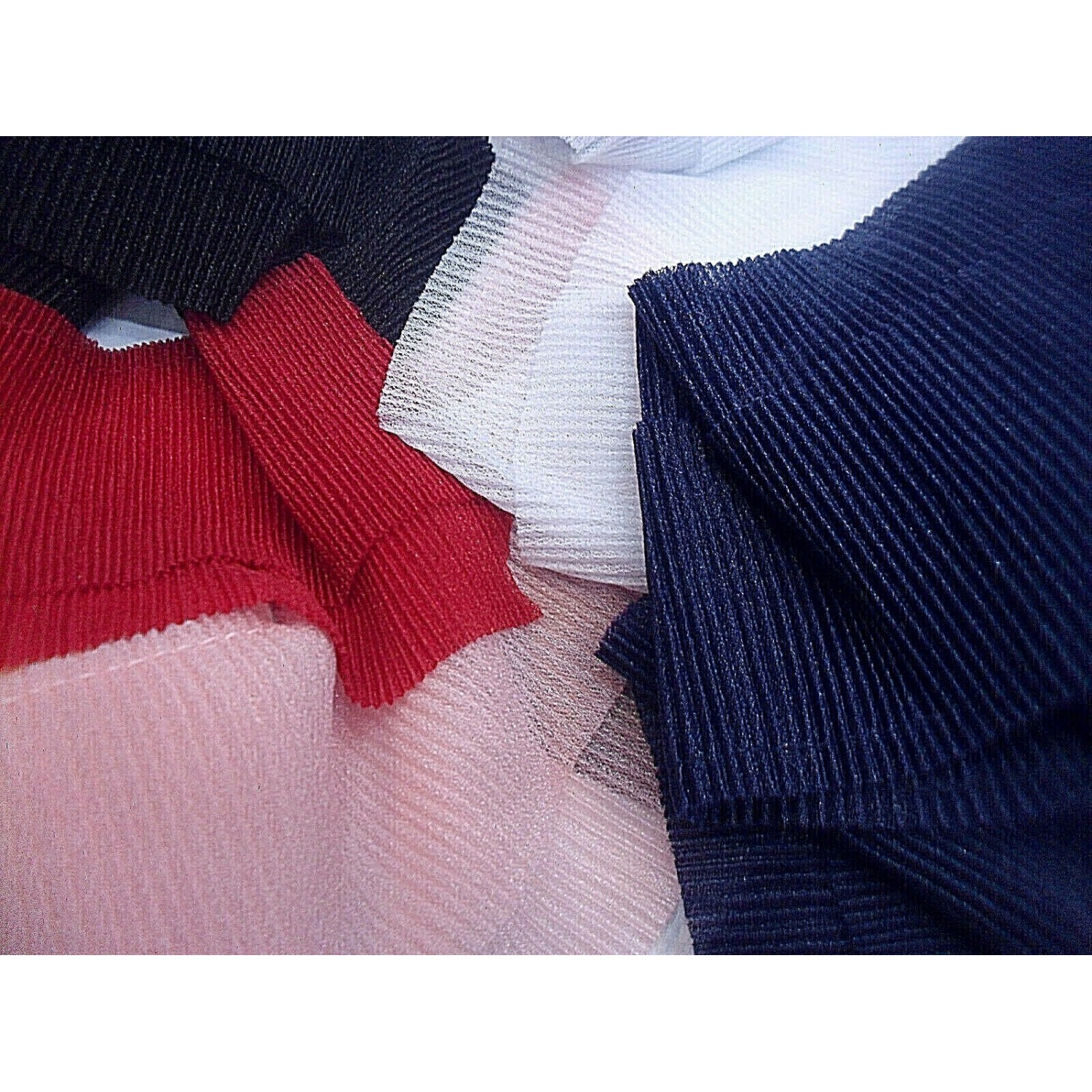 NOVITA' MODA 1 METRO BORDURA PLISSE' DOPPIA BALSA PER ABITI E VARIE CIRCA11 cm