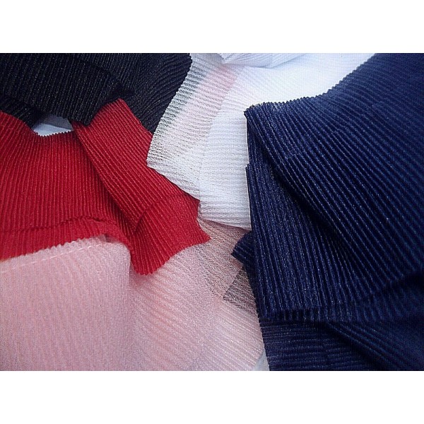 NOVITA' MODA 1 METRO BORDURA PLISSE' DOPPIA BALSA PER ABITI E VARIE CIRCA11 cm