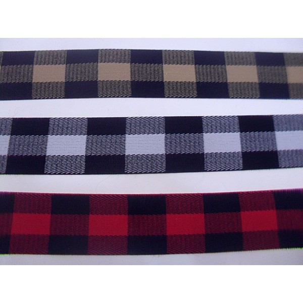 NOVITA' MODA 1 METRO BORDURA ELASTICA SCOZZESE ALTEZZA 4 cm.