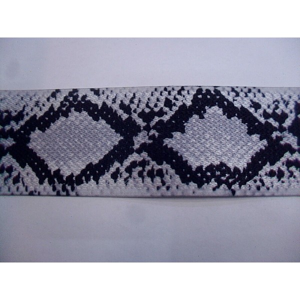 NOVITA' MODA 1 METRO BORDURA ELASTICA PITONATA EFFETTO METALLIZZATO H. 5 cm.