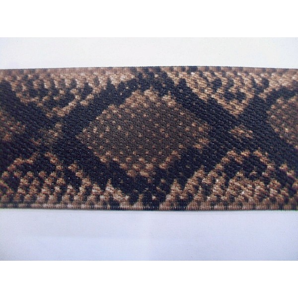 NOVITA' MODA 1 METRO BORDURA ELASTICA PITONATA EFFETTO METALLIZZATO H. 5 cm.