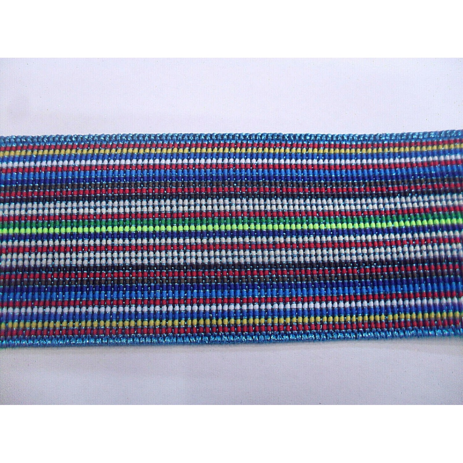 NOVITA' MODA 1 METRO BORDURA ELASTICA MULTICOLOR LUREX ALTEZZA 5 cm.