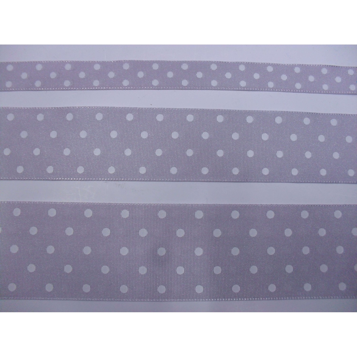 NASTRO TAFFETA POIS BIANCHI DOUBLE FACE VARIE ALTEZZE E COLORI 1 METRO