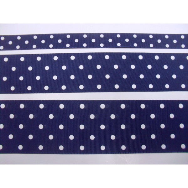 NASTRO TAFFETA POIS BIANCHI DOUBLE FACE VARIE ALTEZZE E COLORI 1 METRO