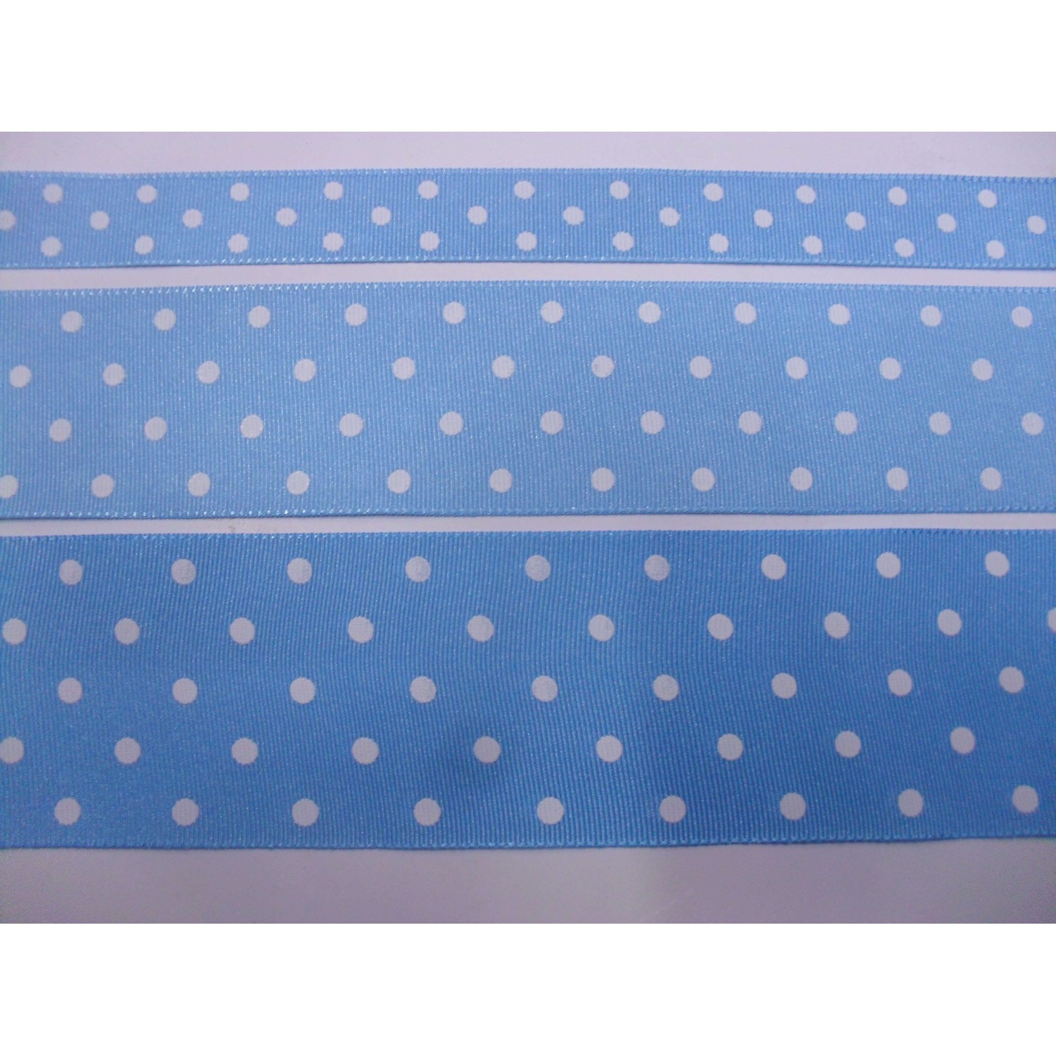 NASTRO TAFFETA POIS BIANCHI DOUBLE FACE VARIE ALTEZZE E COLORI 1 METRO