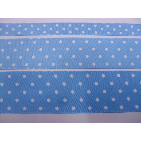 NASTRO TAFFETA POIS BIANCHI DOUBLE FACE VARIE ALTEZZE E COLORI 1 METRO