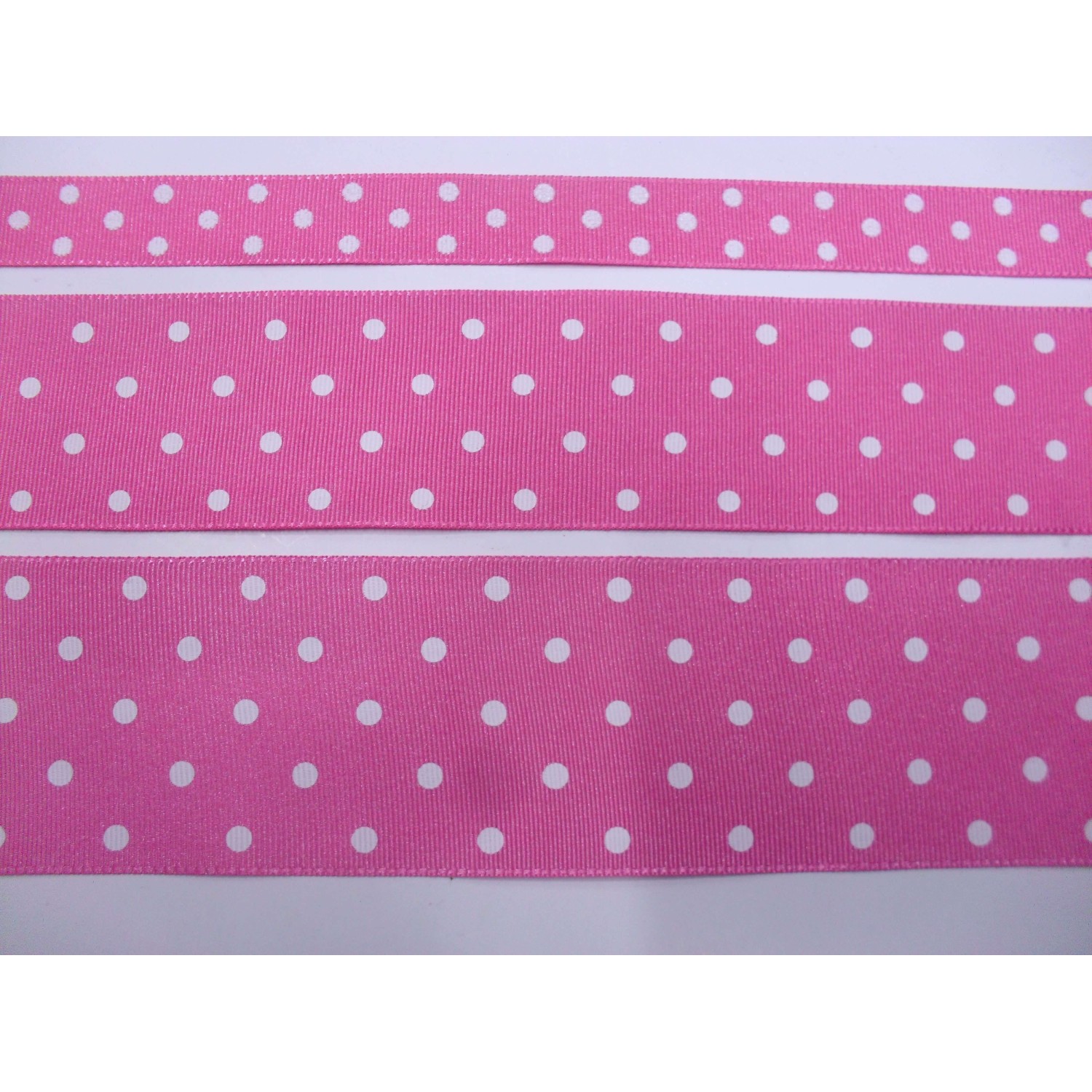 NASTRO TAFFETA POIS BIANCHI DOUBLE FACE VARIE ALTEZZE E COLORI 1 METRO