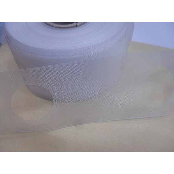 NASTRO RILOGA FASCIA PER TENDE H 75 MM CON FORI DA 35 MM. ANELLI A PARTE.
