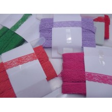 MERLETTO RASCHEL MORBIDO PER  ABBIGLIAMENTO E VARIE 15 COLORI H. 1,9 cm. 1 METRO