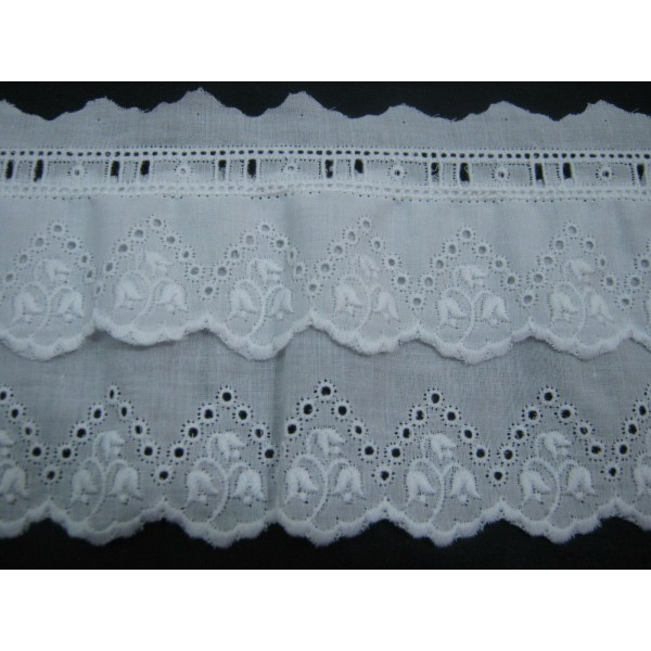 MERLETTO PIZZO S.GALLO BATISTA 2 BALZE CON PASSAN. ARRIC. MADE IN ITALY H.10 CM.