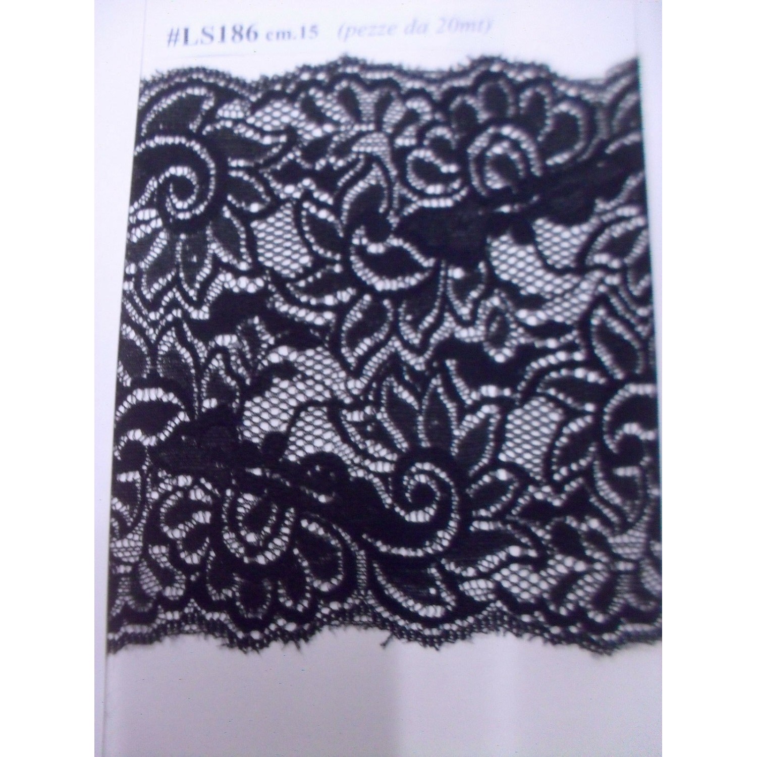 MERLETTO  ELASTICIZZATO MORBIDO X ABBIGLIAMENTO E VARIE.H.15 cm. COL. VARI 1 MT.