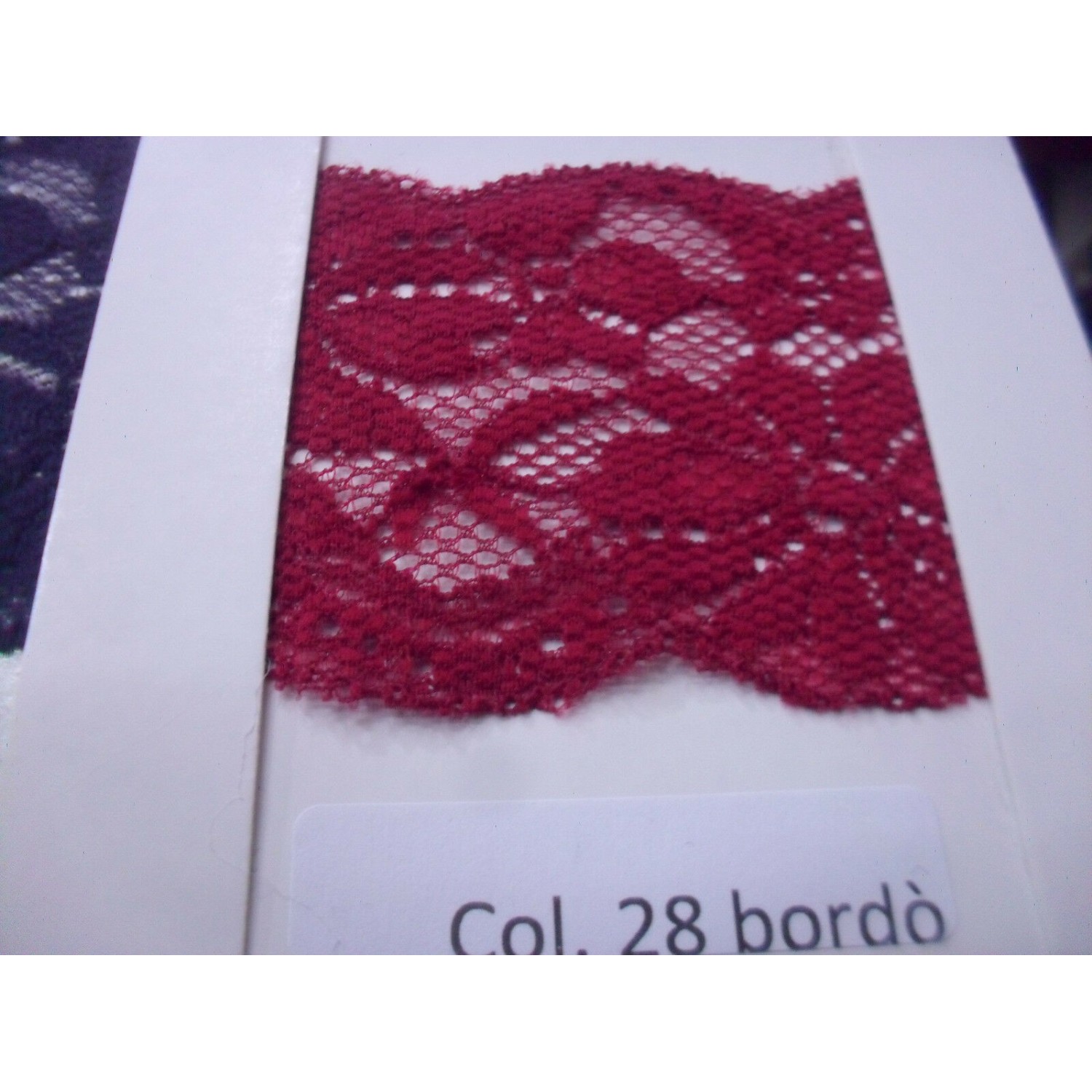 MERLETTO  ELASTICIZZATO MORBIDO X ABBIGLIAMENTO E VARIE.H. 8,5 cm. 1 MT.