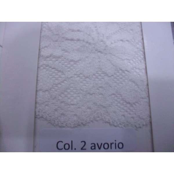 MERLETTO  ELASTICIZZATO MORBIDO X ABBIGLIAMENTO E VARIE.H. 6 cm. COL. VARI 1 MT.