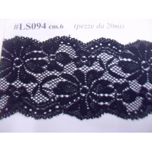 MERLETTO  ELASTICIZZATO MORBIDO X ABBIGLIAMENTO E VARIE.H. 6 cm. COL. VARI 1 MT.