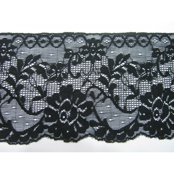 MERLETTO  ELASTICIZZATO MORBIDO PER  ABBIGLIAMENTO E VARIE. H.11,5 cm. 1 METRO