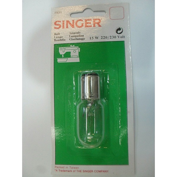 LAMPADINA DA MACCHINA PER CUCIRE SINGER ATTACCO A BAIONETTA 15 W