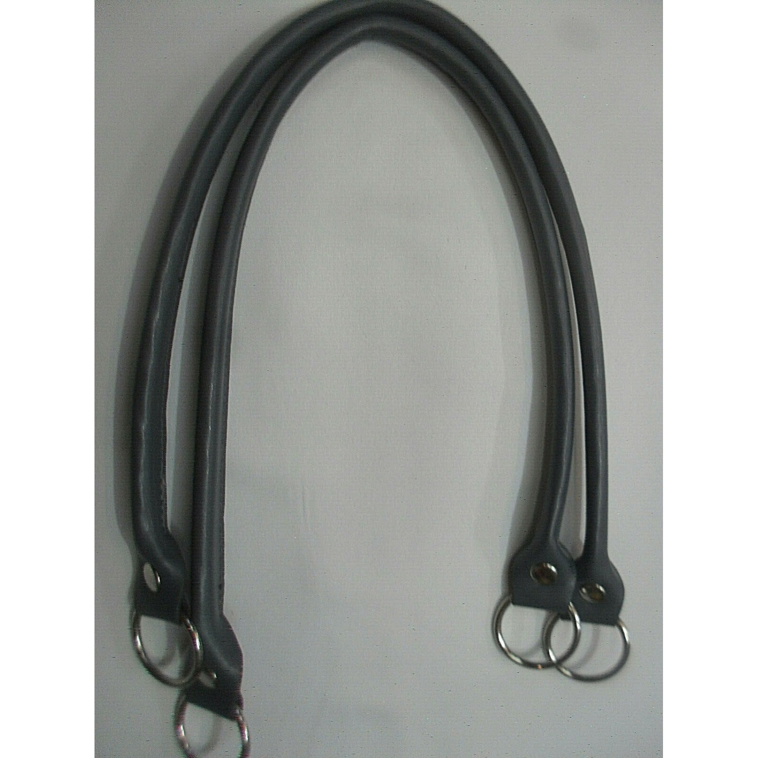 COPPIA MANICI TUBOLARI ECOPELLE CON ANELLI LUNGHEZZA 64 CM. X BORSA VARI COLORI