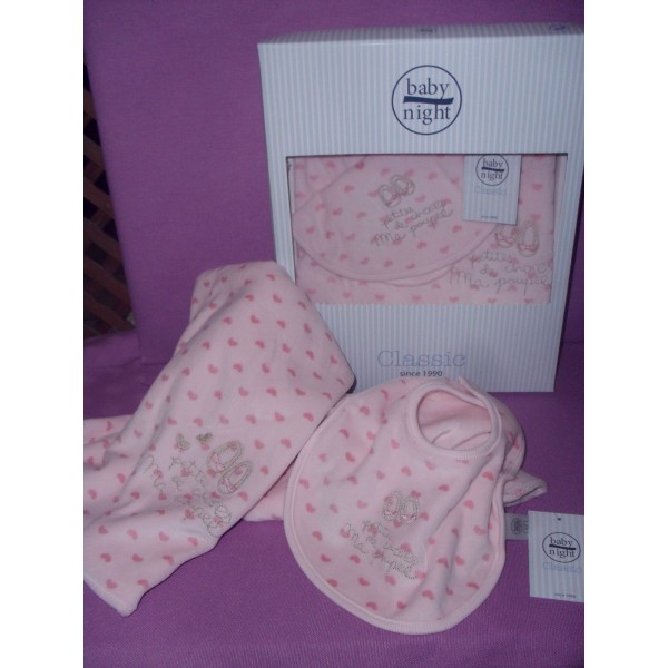 COPERTINA + BAVETTA IN CINIGLIA BABY NIGHT ALTA QUALITA' DIMENSIONI 80X75 CM.