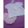 COMPLETO NEONATA BABY NIGHT MAGLIETTA + CULOTTA BIANCO E ROSA NUOVI ARRIVI