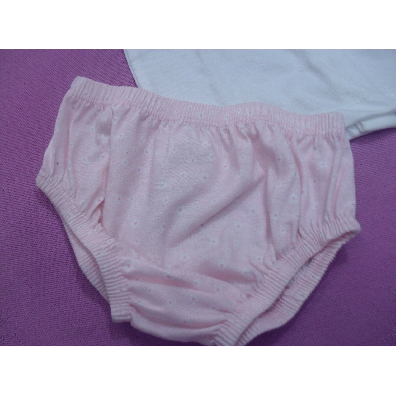 COMPLETO NEONATA BABY NIGHT MAGLIETTA + CULOTTA BIANCO E ROSA NUOVI ARRIVI