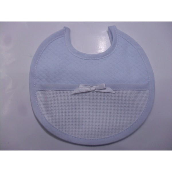 BAVETTA TONDA ROMBI PURO COTONE CON TASCA AIDA PER RICAMARE A PUNTO CROCE