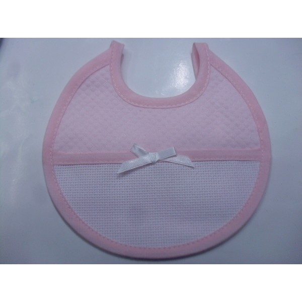 BAVETTA TONDA ROMBI PURO COTONE CON TASCA AIDA PER RICAMARE A PUNTO CROCE