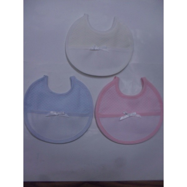 BAVETTA TONDA ROMBI PURO COTONE CON TASCA AIDA PER RICAMARE A PUNTO CROCE