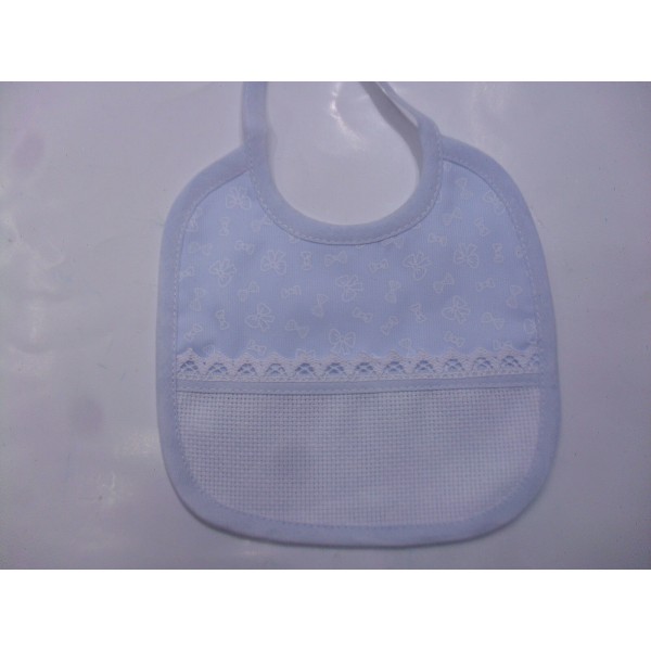 BAVETTA PIQUET COTONE DISEGNO FIOCCHETTI TASCA AIDA PER RICAMARE A PUNTO CROCE