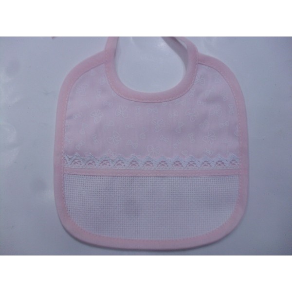 BAVETTA PIQUET COTONE DISEGNO FIOCCHETTI TASCA AIDA PER RICAMARE A PUNTO CROCE