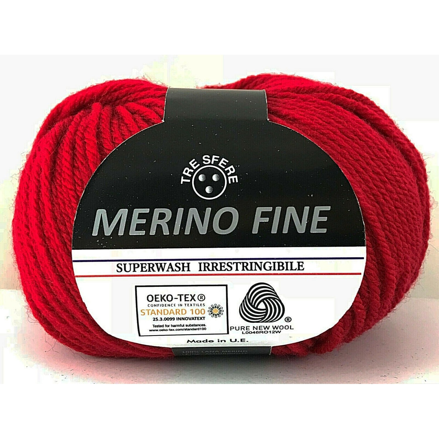 Gomitolo pura lana 100% merino fine Tre Sfere +- 125 mt. ferri o uncinetto 4/4,5