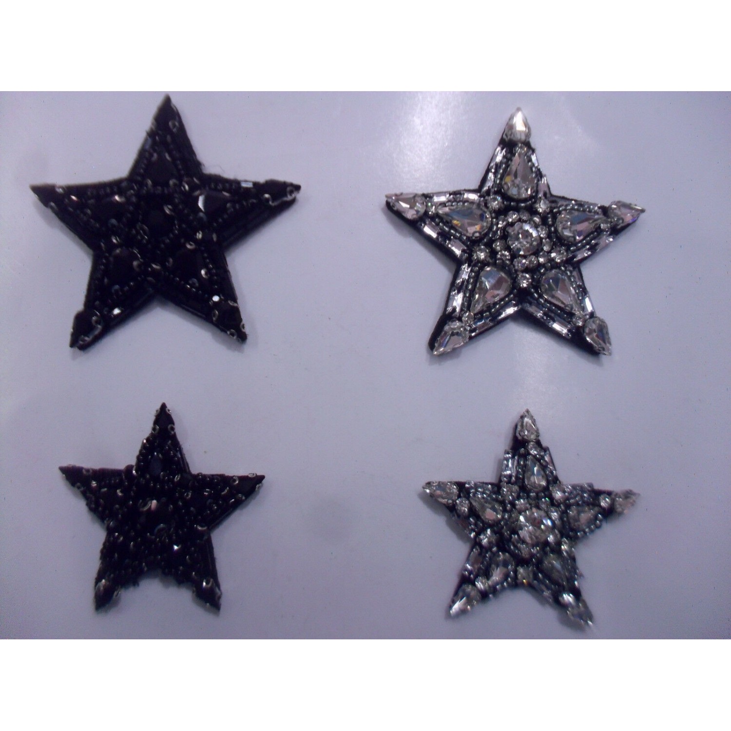 APPLICAZIONE STELLA PIETRE E STRASS CASTONATE E CORALLINI DA CUCIRE VARIE DIMEN.