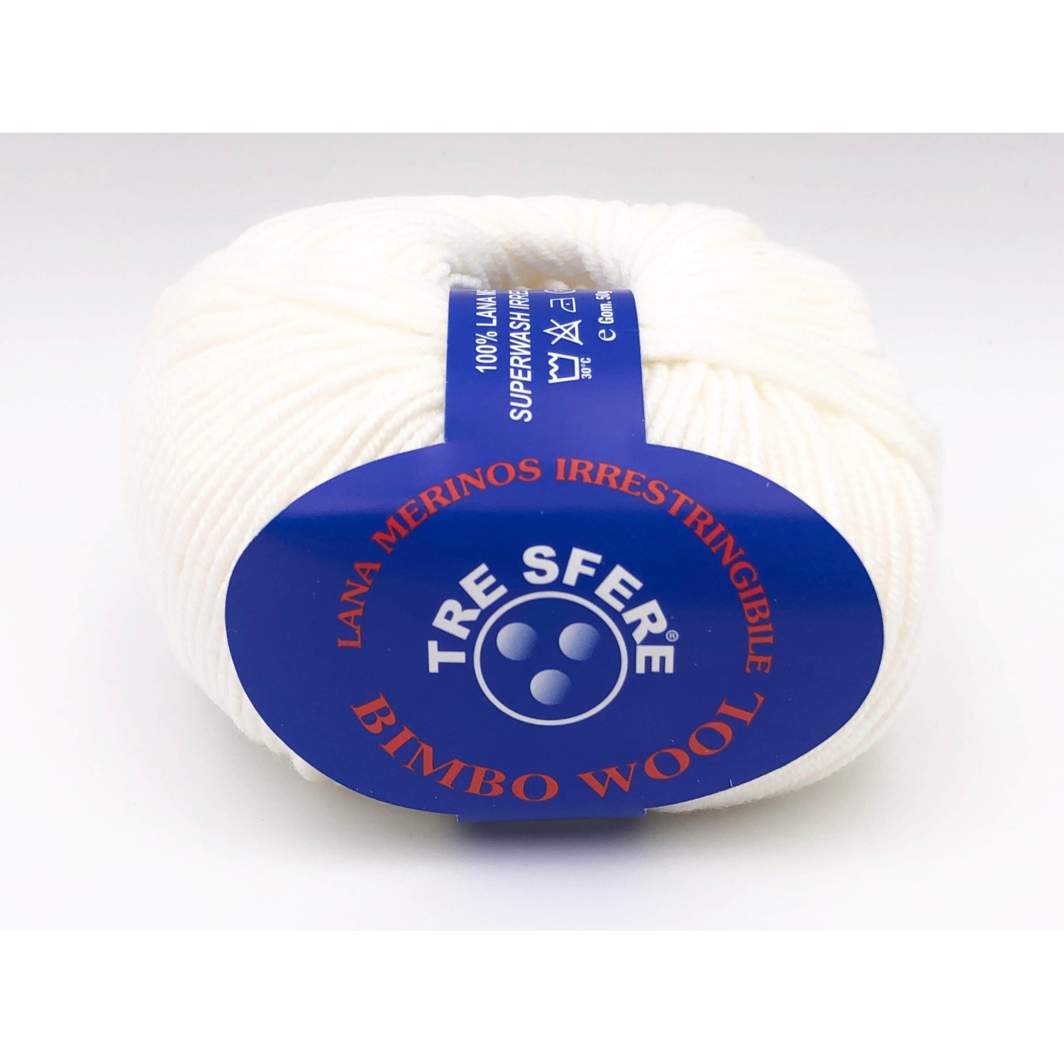 Gomitolo di pura lana merinos extrafine Bimbo Wool da 50 gr. +- 145 mt. della Tre Sfere
