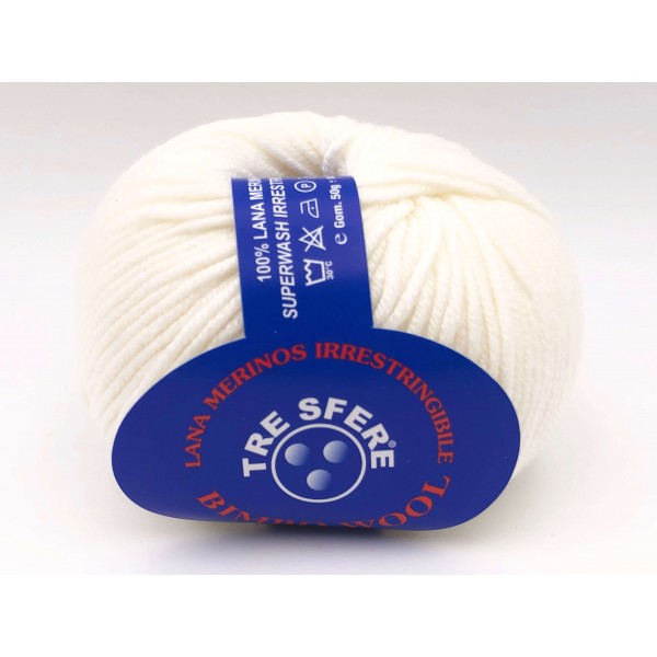 Gomitolo di pura lana merinos extrafine Bimbo Wool da 50 gr. +- 145 mt. della Tre Sfere