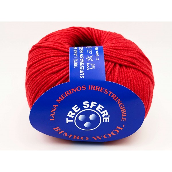 Gomitolo di pura lana merinos extrafine Bimbo Wool da 50 gr. +- 145 mt. della Tre Sfere